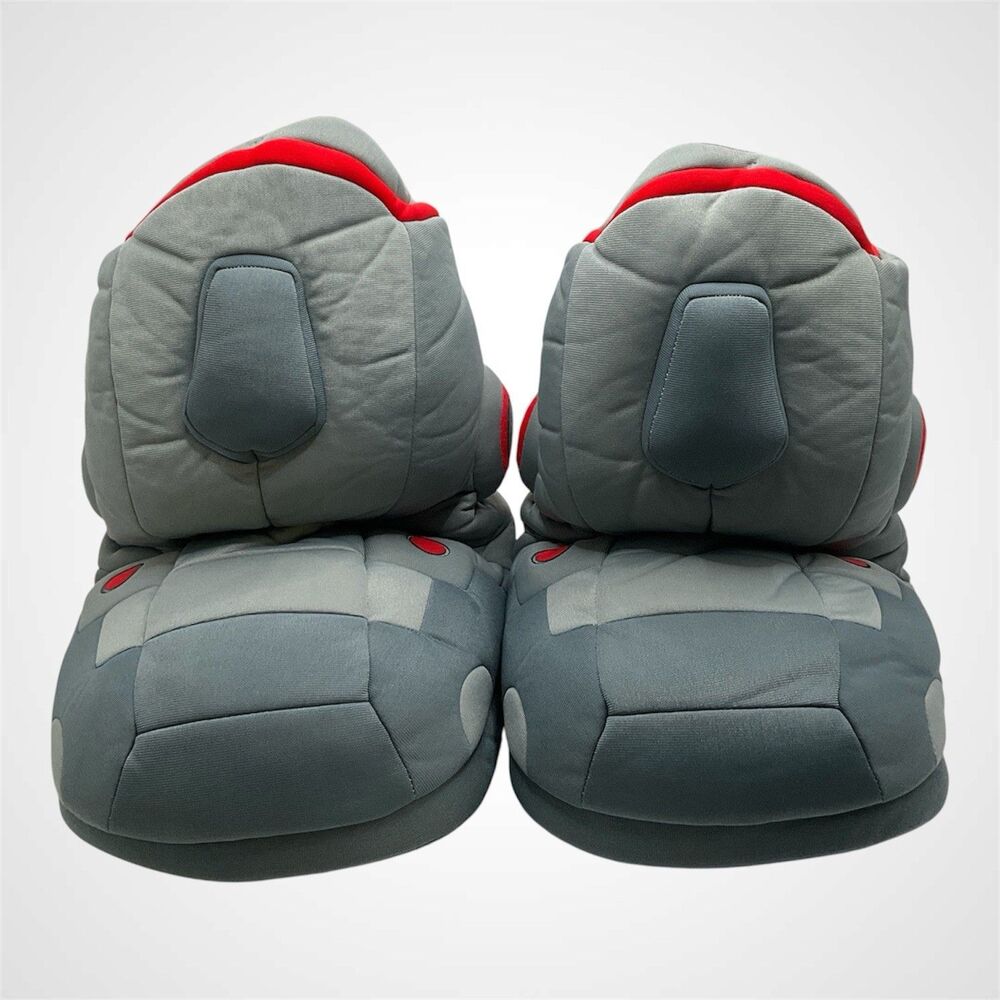 Think Greek Giant Robot Plush Boots Adult Gray Red Pair AS-IS 2015